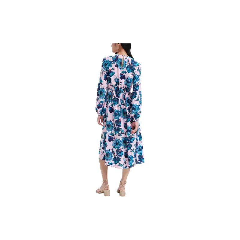DVF Diane Von Furstenberg Floral print Long sleeved Midi Dress-2