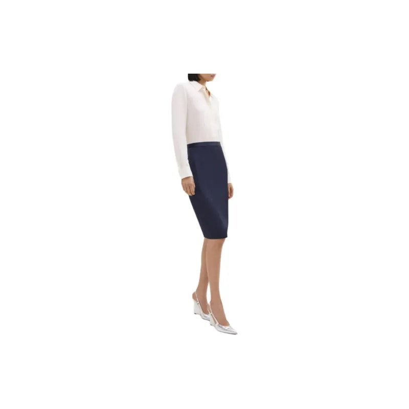 THEORY Casual Long Skirts Women's Deep Sea Blue-1