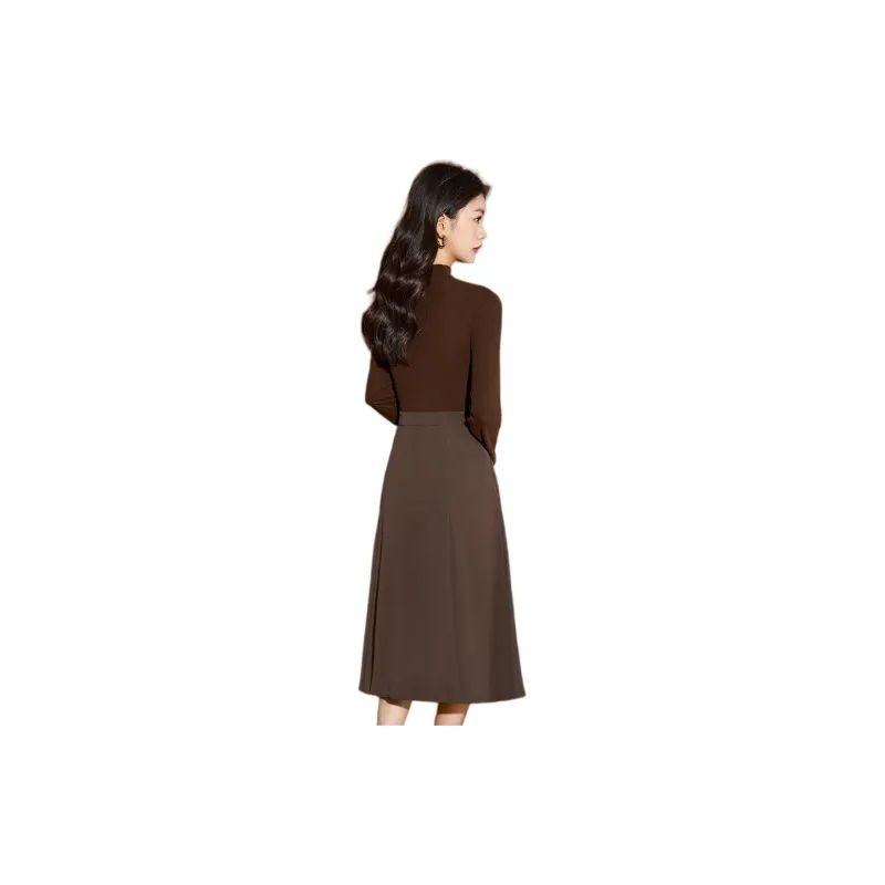 Mylan Long Sleeved Dresses Women's Coffee-3