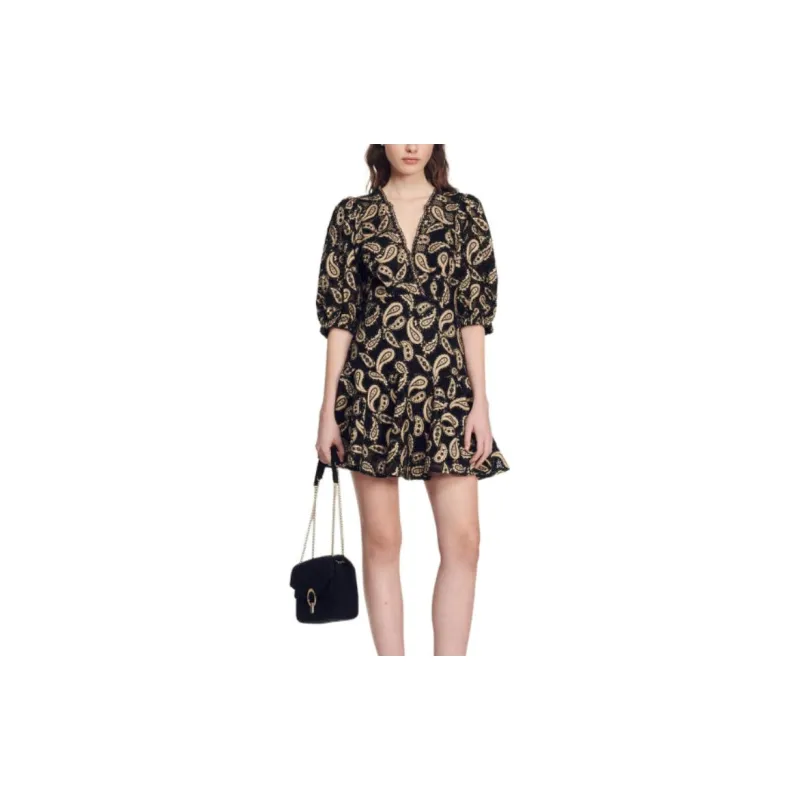 Sandro Short-Sleeved Dresses Women's Black-3