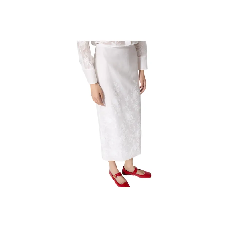 Valentino SS24 Casual Long Skirts Women's Ivory White-4