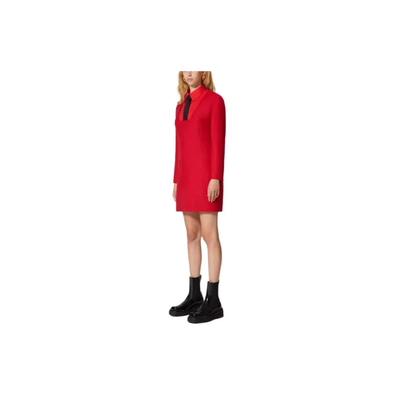 Valentino Long-Sleeved Dresses Women's Red-3