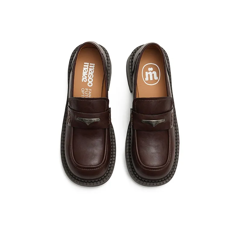 MASOOMAKE Loafers Women's Ink Black/Chestnut Shell Brown-8