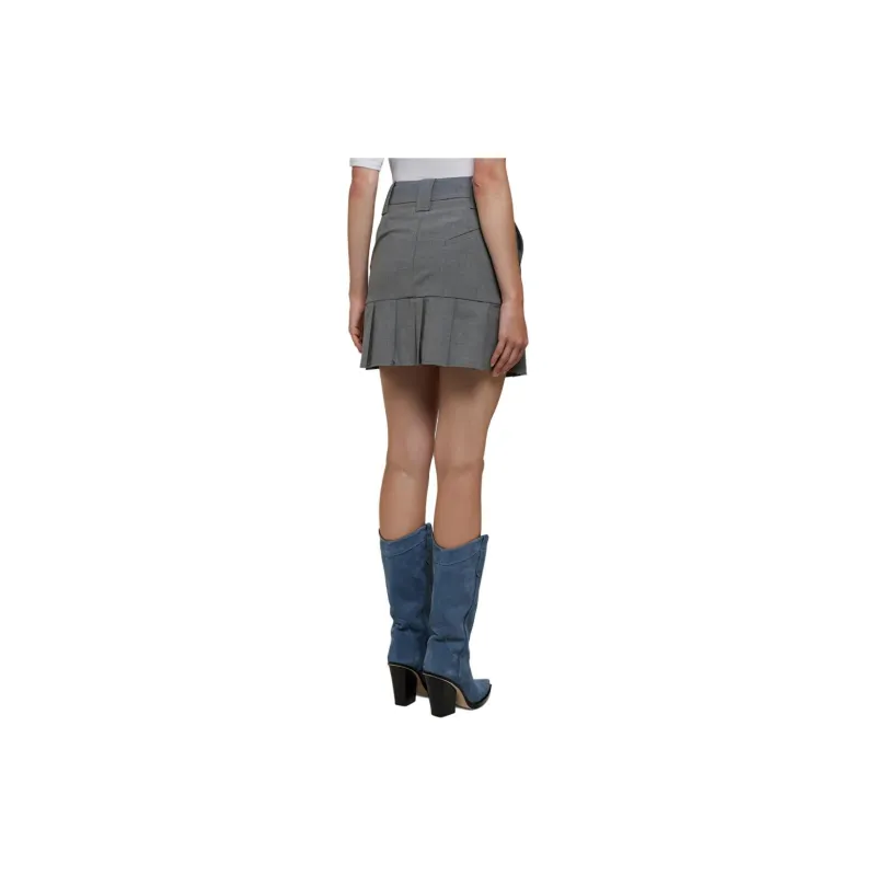 GANNI Zip up Pleated Mini Skirt-3