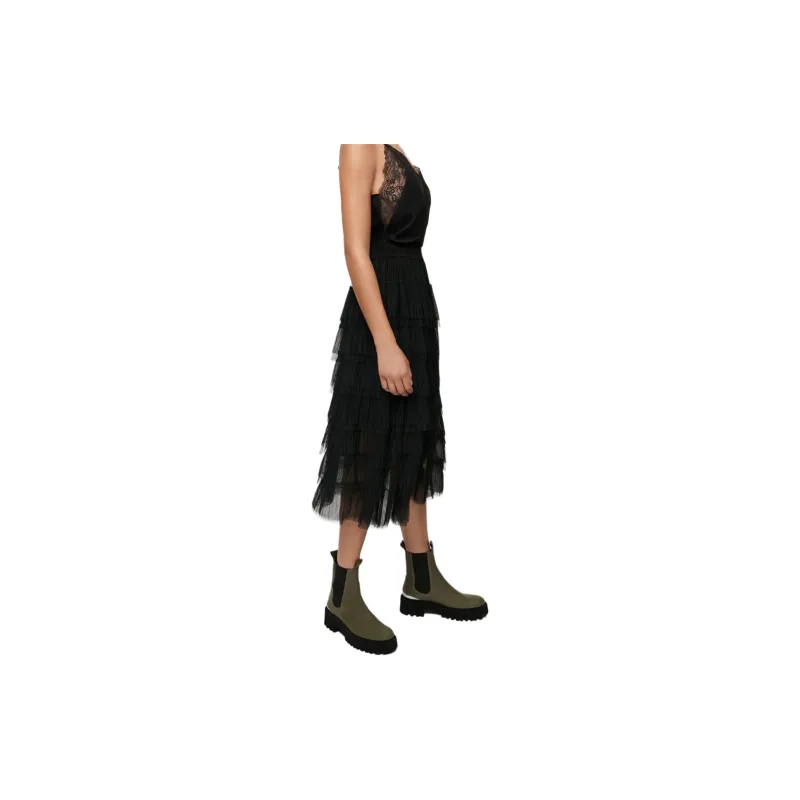 Maje Layered Tulle Midi Skirt-4