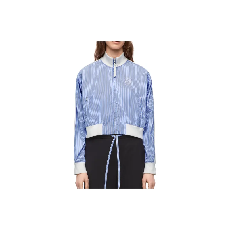 LOEWE Tracksuit Jacket In Striped Cotton Jackets & Coats Women's Blue-2