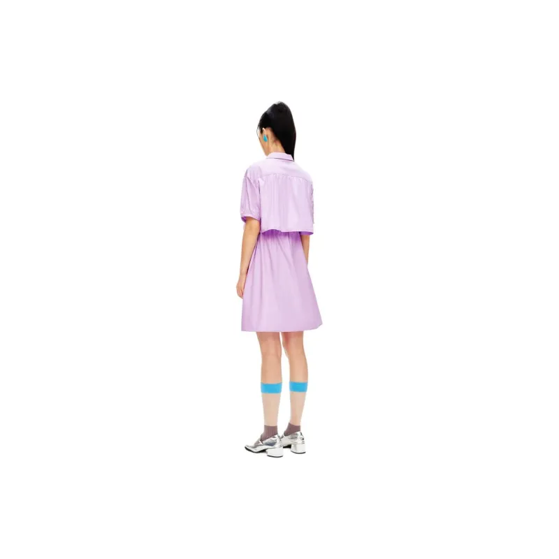 PSALTER Short Sleeved Dress Women's Light Purple-2