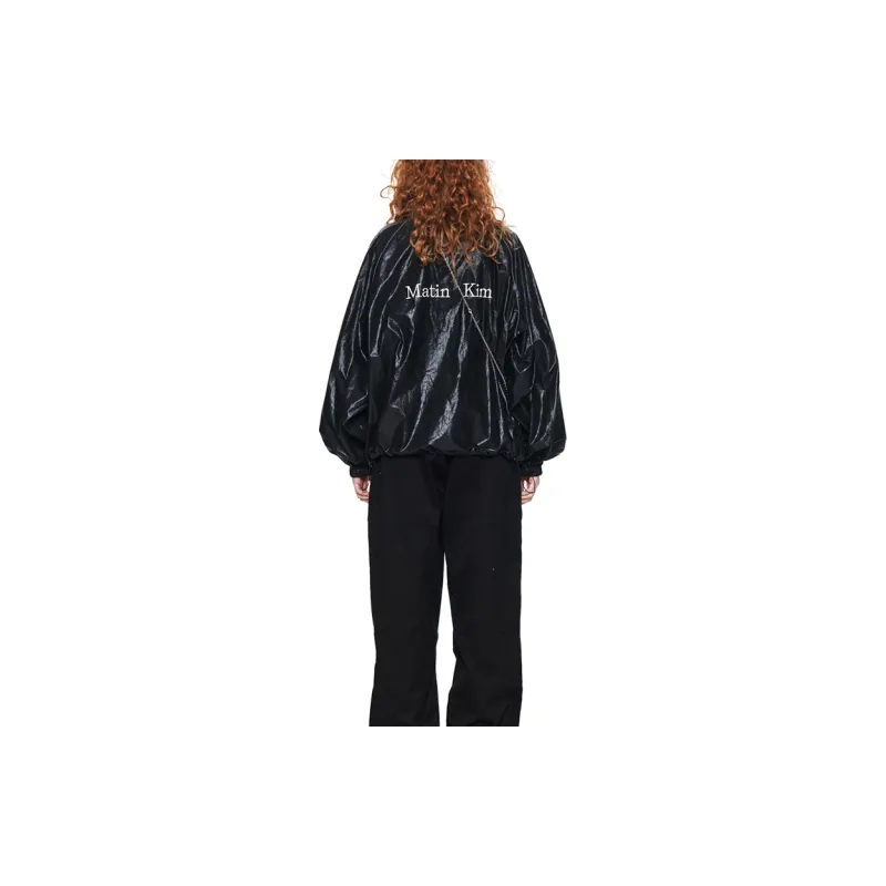 MATIN KIM Women's Logo Coating Jacket Black-3