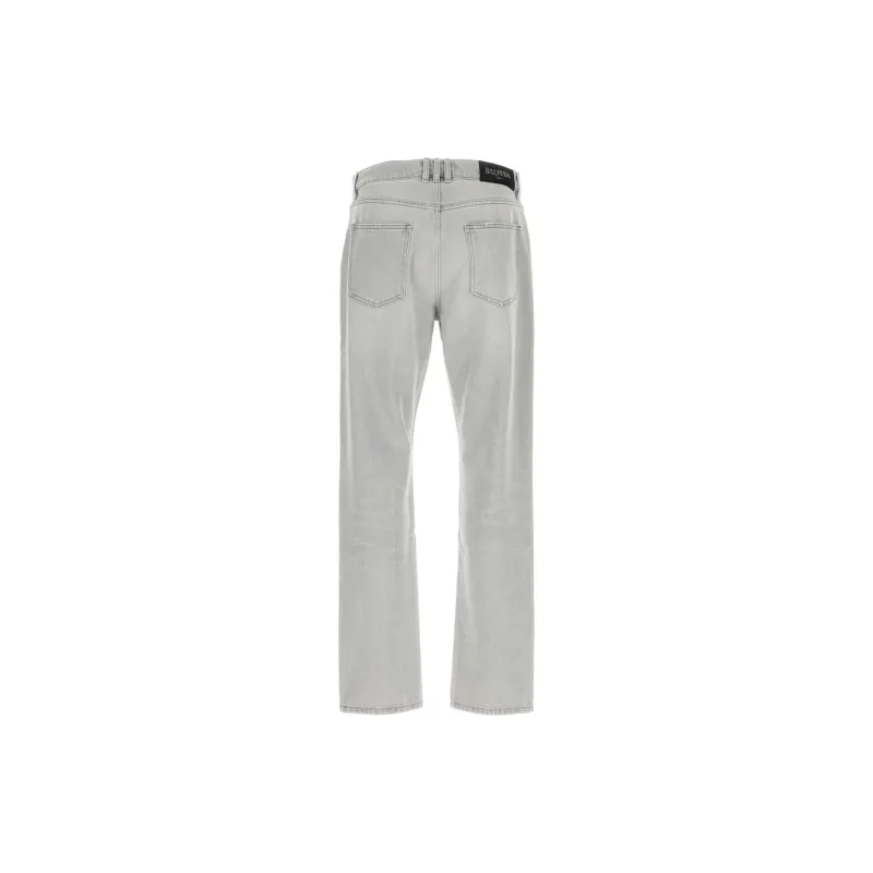 BALMAIN Straight Leg Denim Pants-1