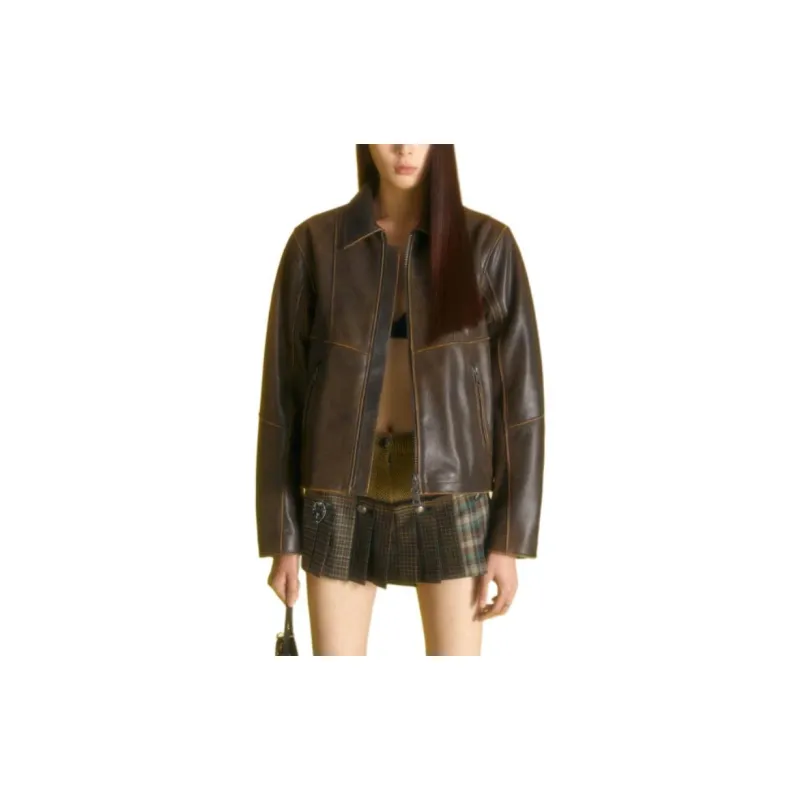 ANDERSSON BELL Leather Jacket Women's Brown-3