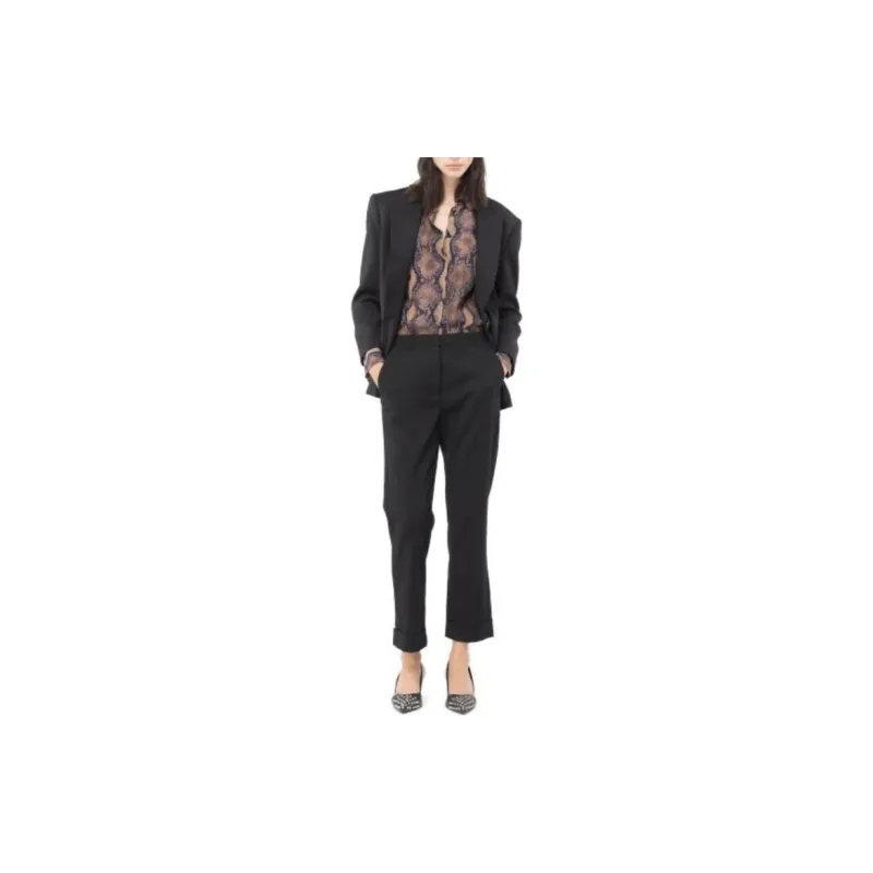 PINKO FW23 Pantaloni In Flanella Suit Trouser Women's Black-3