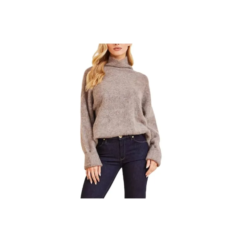 GUESS Marciano High Neck Sweater Sweater Women's Light Brown-3