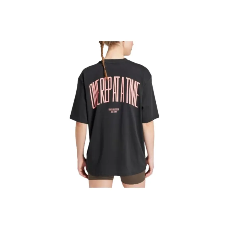 Adidas Drop Shoulder Sleeve T Shirt Women's Black-2