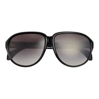 Moncler Injection Molded Plastic Aviator Sunglasses Unisex Black