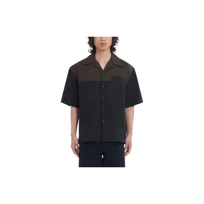 MARNI Tropical Wool Shirt 'Black'-1