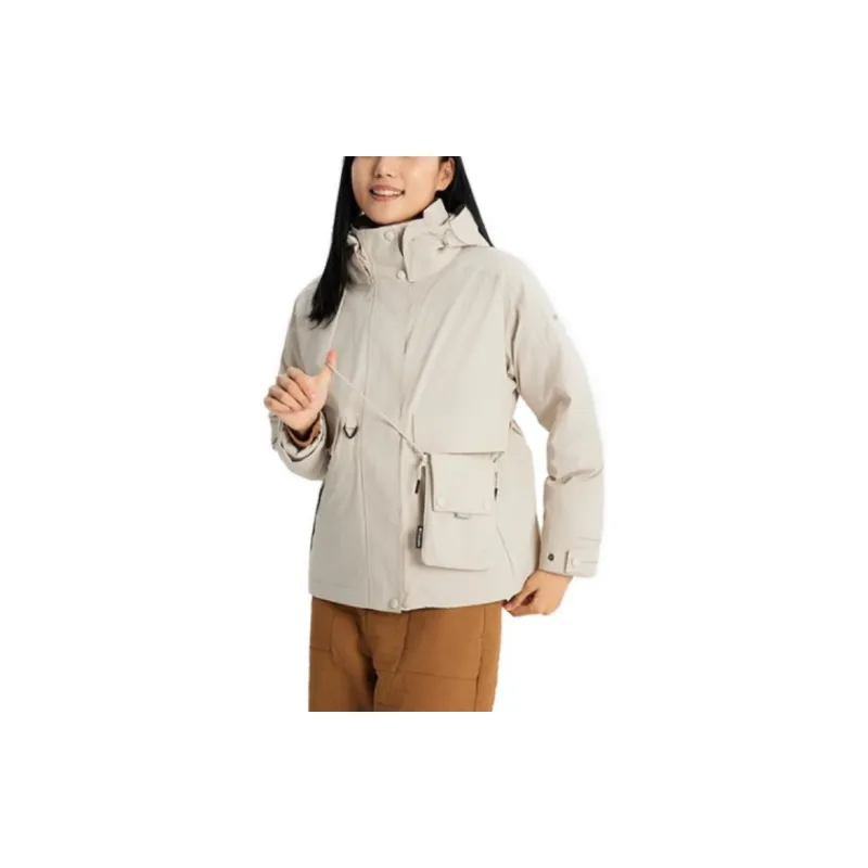 Columbia Omni Heat Water Resistant Windproof Water Repellent Wear Resistant Windbreaker Jacket Women's Ecru-1