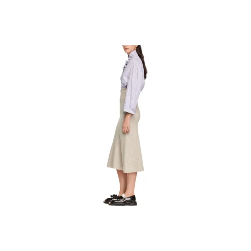 Sandro Knit Long Skirts Women's Carbon Gray-2