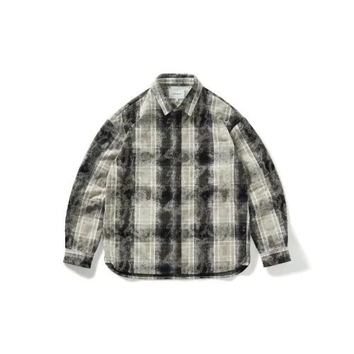 714STREET Shirts Unisex Beige/Black Plaid