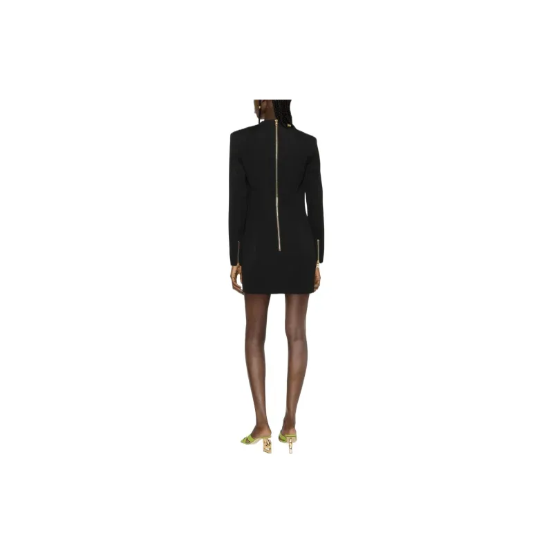 BALMAIN Long Sleeved Dresses Women's Black-3