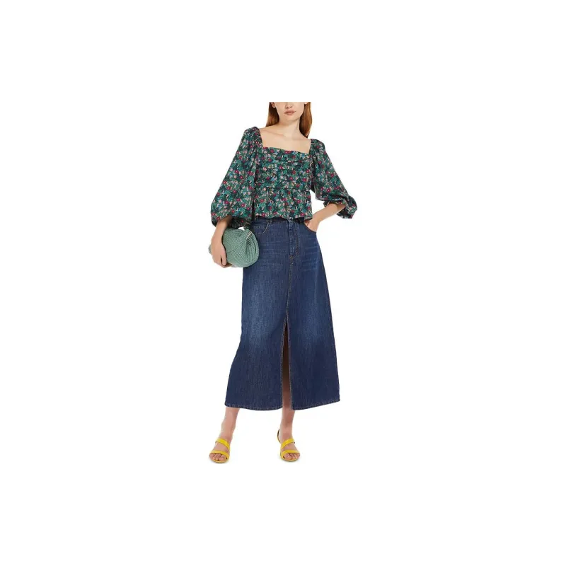 WEEKEND MaxMara All Over Floral Printed Balloon Sleeved Top-1