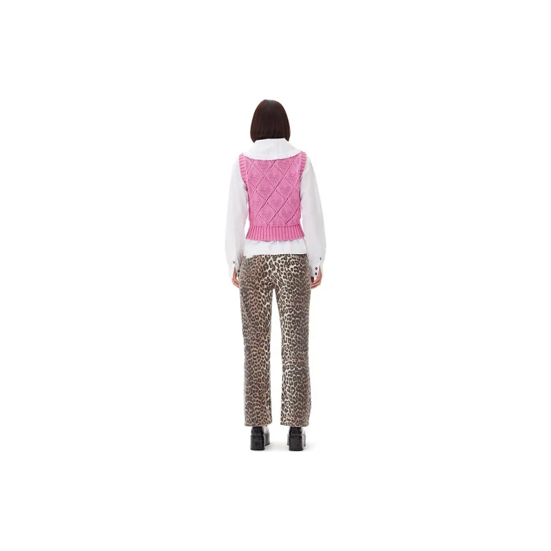 GANNI Logo Intarsia Knit Vest-2