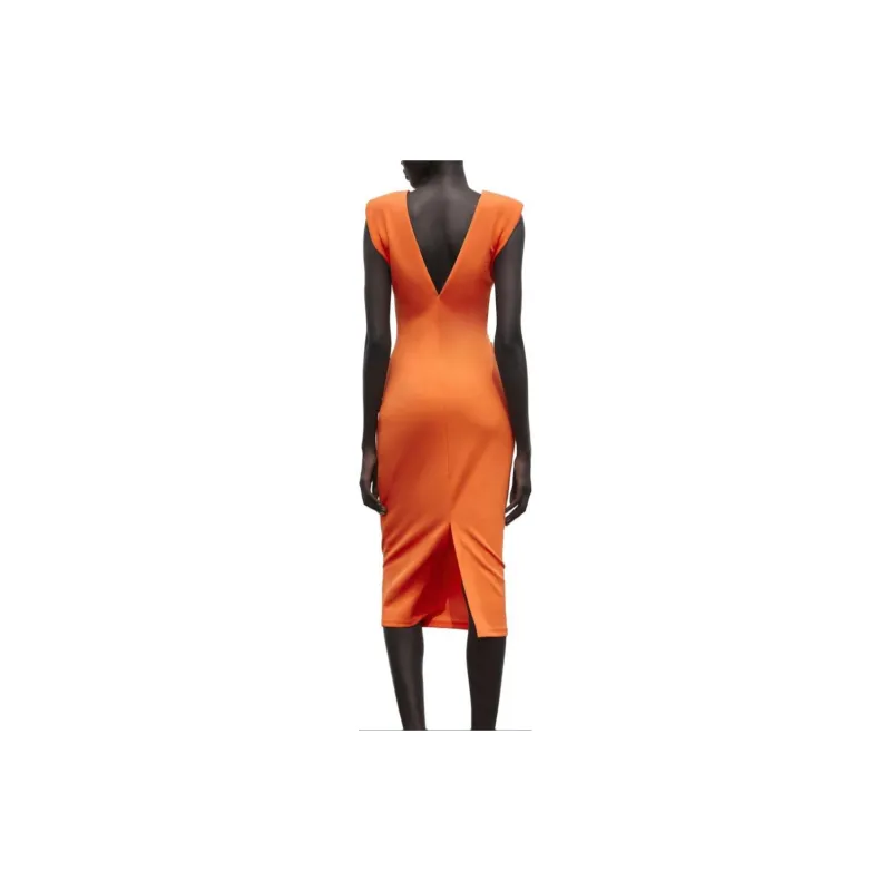 ZARA Sleeveless Dress Women's Dark Orange-2