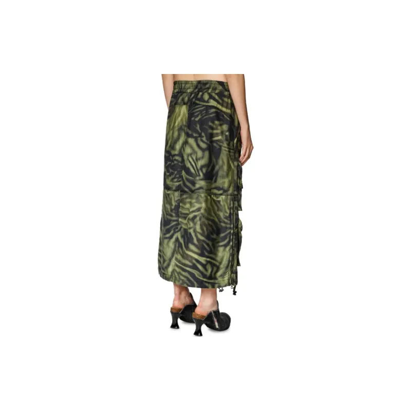 DIESEL O-Mirtow Zebra-print Midi Skirt-2