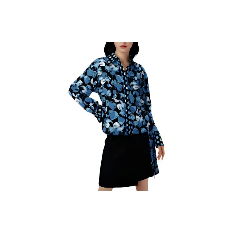 DVF Diane Von Furstenberg SS24 Long-Sleeved Dresses Women's Sapphire Blue-4