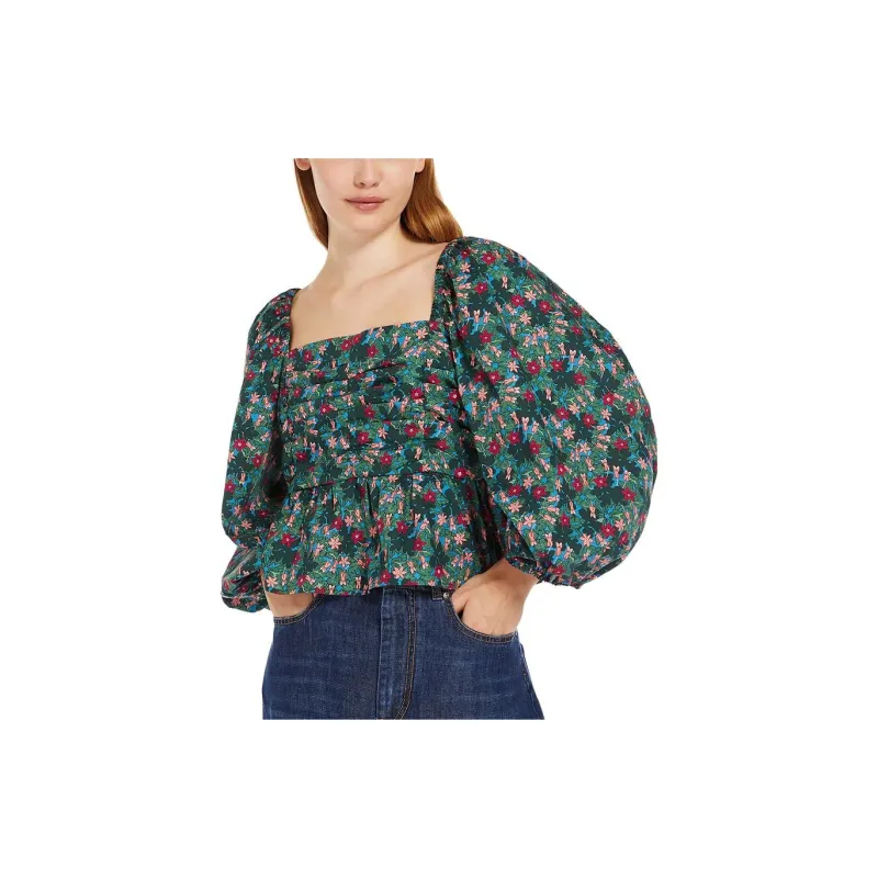 WEEKEND MaxMara All Over Floral Printed Balloon Sleeved Top-4