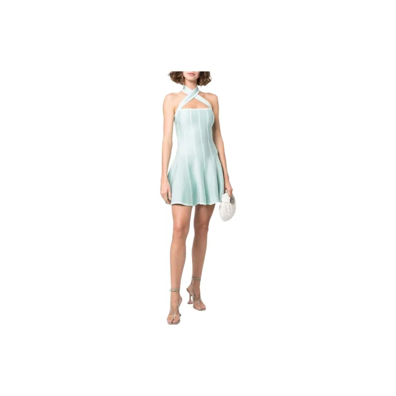 BALMAIN Sleeveless Dress Women's Green-1
