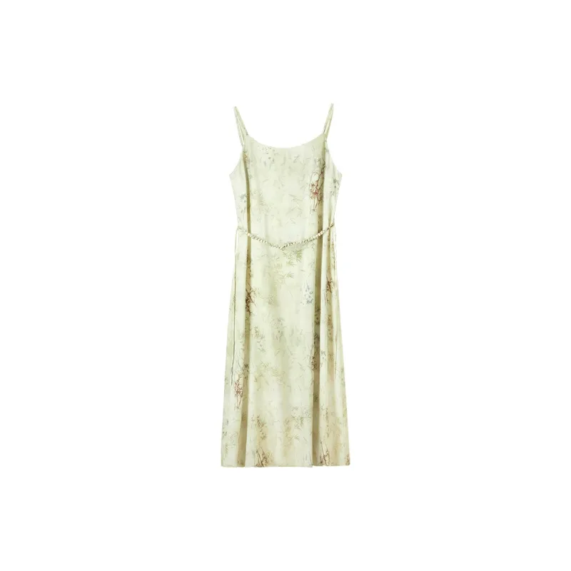 SENTUBILA Slip Dresses Women's Dark Bamboo Green-4