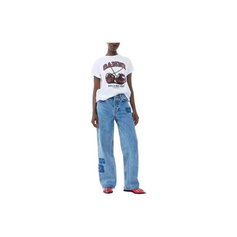 GANNI Relaxed Cherry Printed T-Shirt-1