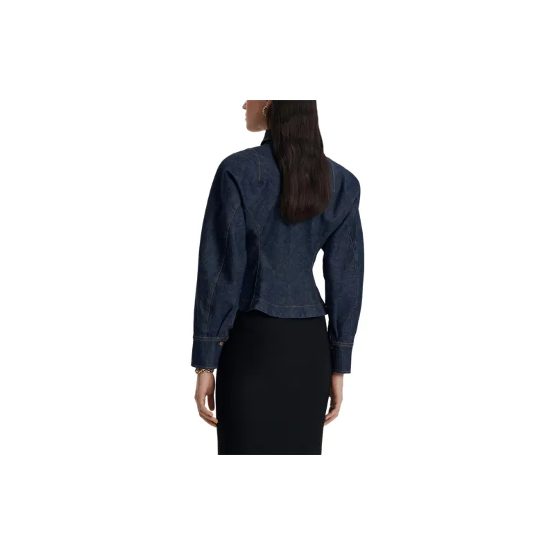 SCANLAN THEODORE Denim Cocoon Sleeve Jacket Denim Jacket Women's Indigo/Indigo Blue-2