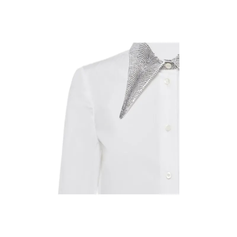 PRADA Rhinestone embellished Cotton Shirt-5