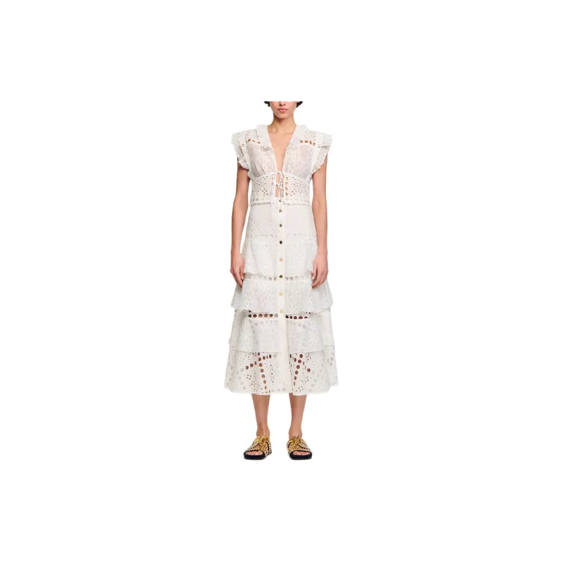 Sandro Casual Long Skirts Women's White-1