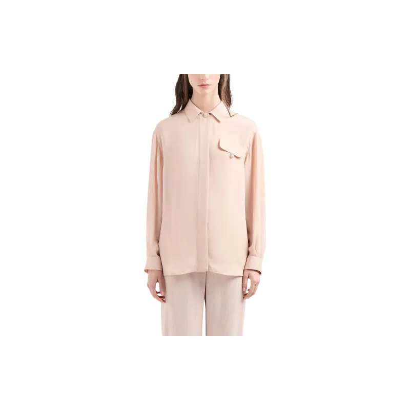 EMPORIO ARMANI Buttoned pocket Silk Shirt-1