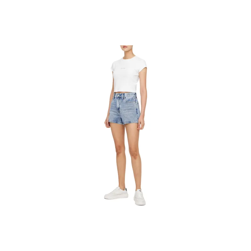 CALVIN KLEIN Denim Shorts Women's Light Blue-3