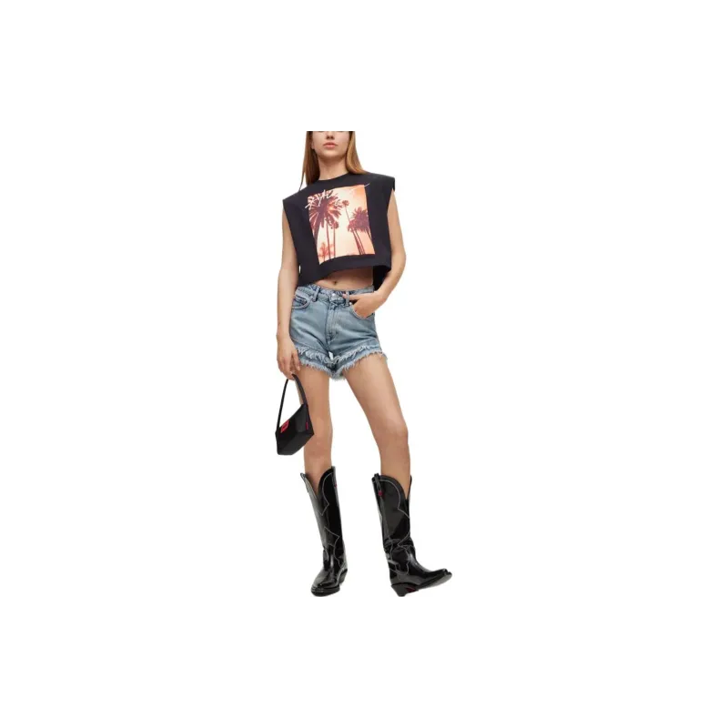 HUGO BOSS Crop Tops Women's Black-1