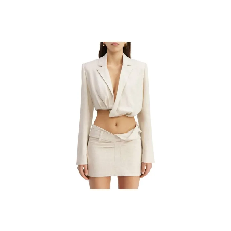 Jacquemus La Veste Bahia Courte 'Light Beige'-3