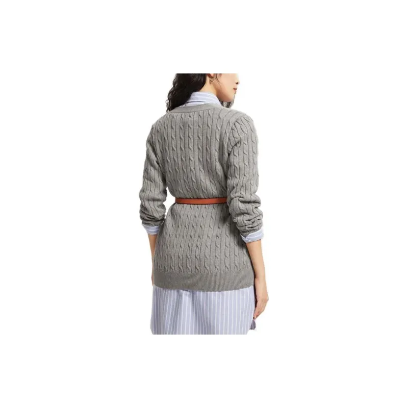 Polo Ralph Lauren Knitted Fabric Cardigan Women's Gray-2