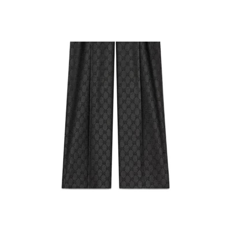 GUCCI Gg Wool Palazzo Trousers-4