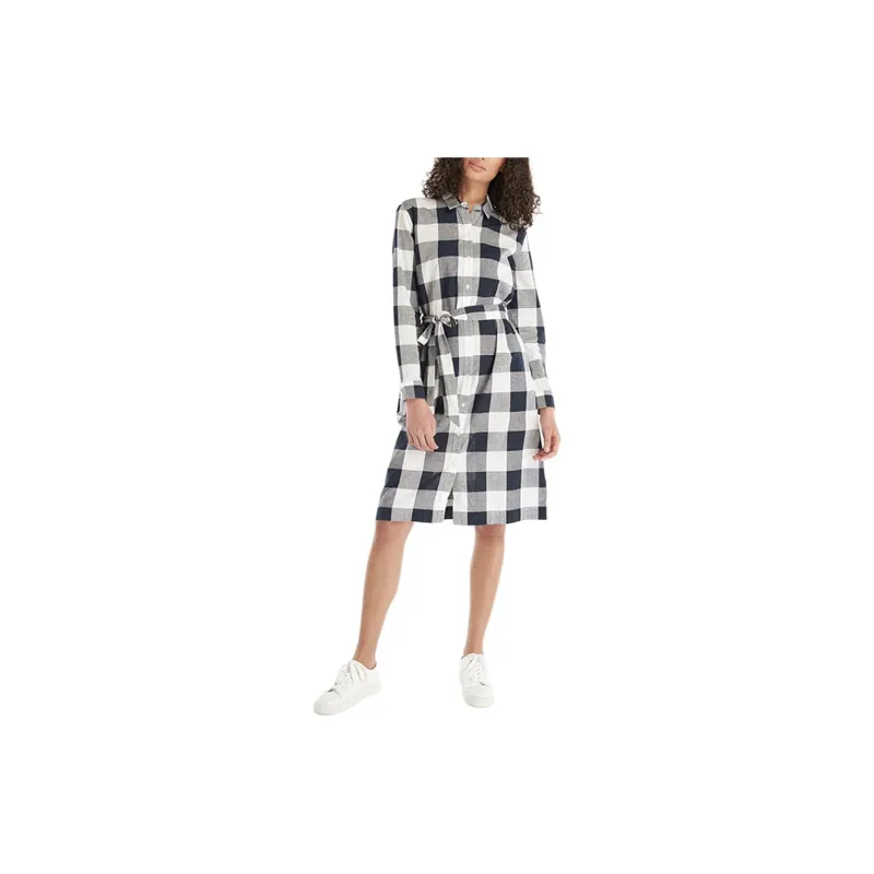 BARBOUR Long-Sleeved Dresses Women's Gray White-2