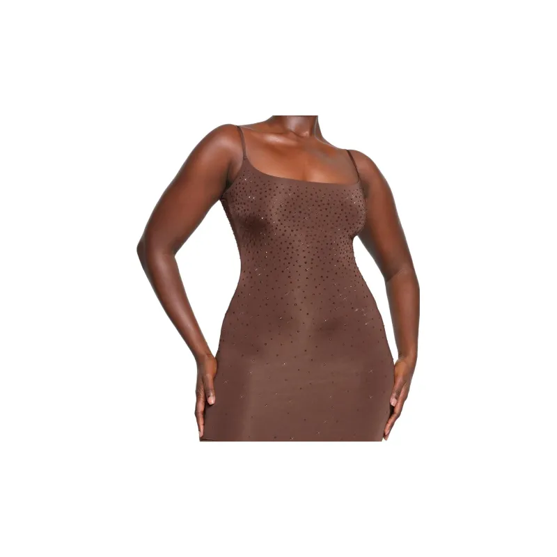 Skims X Swarovski Jelly Sheer Cami Long Dress Sienna-2