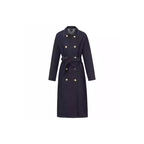 Firststation Trench Coats Women's Navy Blue