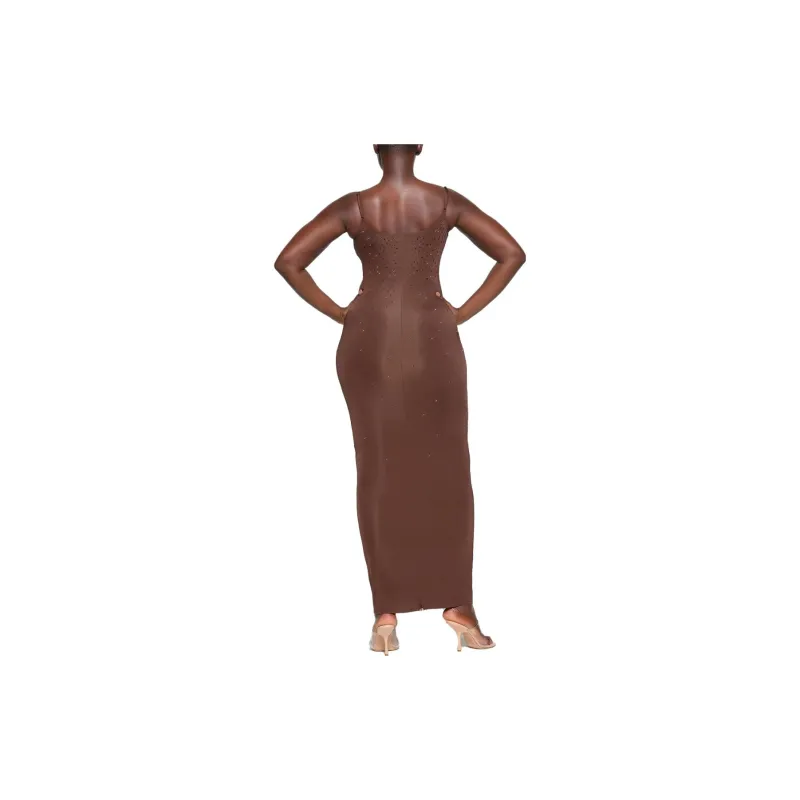 Skims X Swarovski Jelly Sheer Cami Long Dress Sienna-3