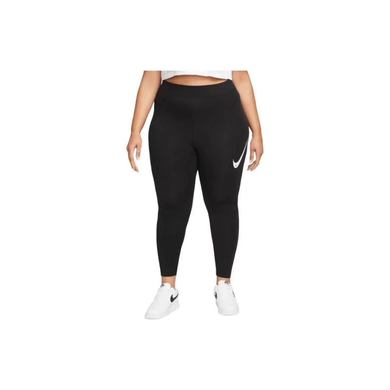 Nike Women's Swoosh High Rise Leggings Black/Black/White-3
