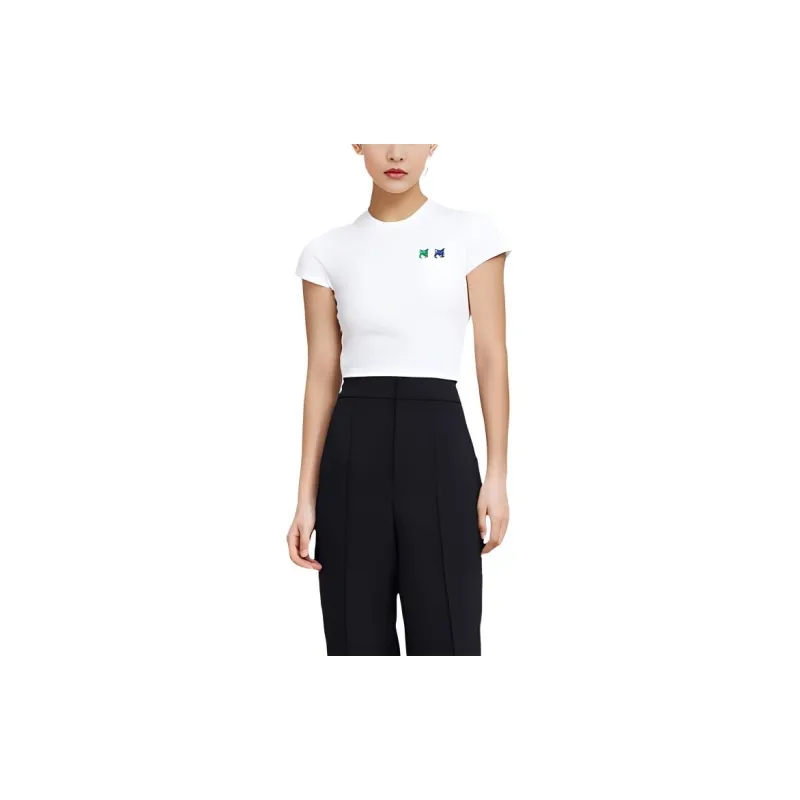 Maison Kitsune Crop Tops Women's White-5