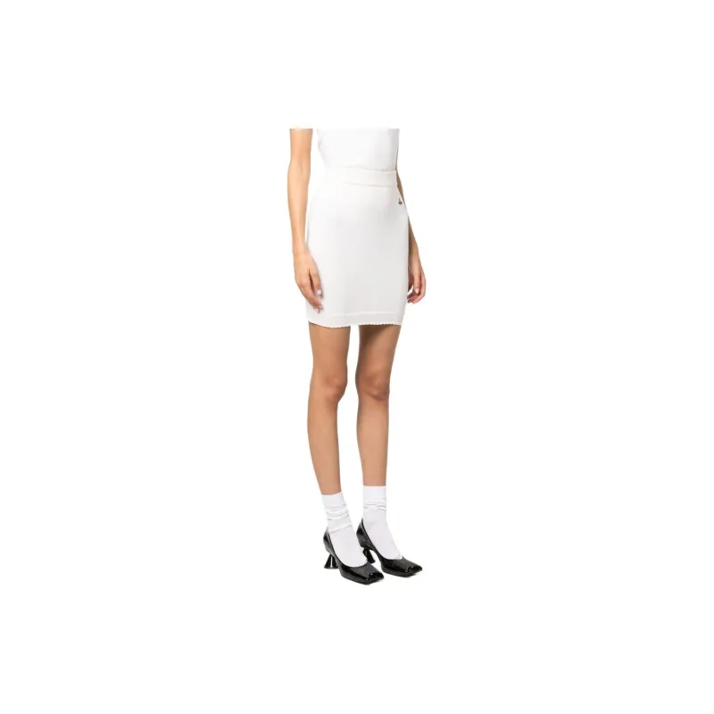 Vivienne Westwood Orb Embroidered Scallop Hem Knitted Mini Skirt-3
