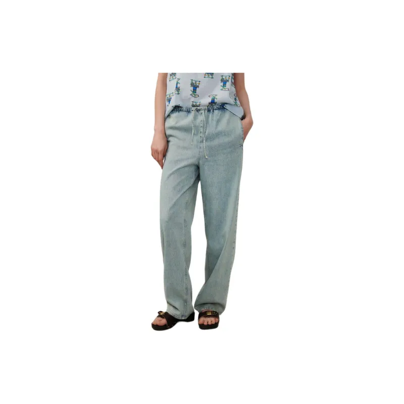 AMERICAN VINTAGE A.M SS24 PANTALON FEMME BESOBAY Jeans Women's Dirty Blue-3
