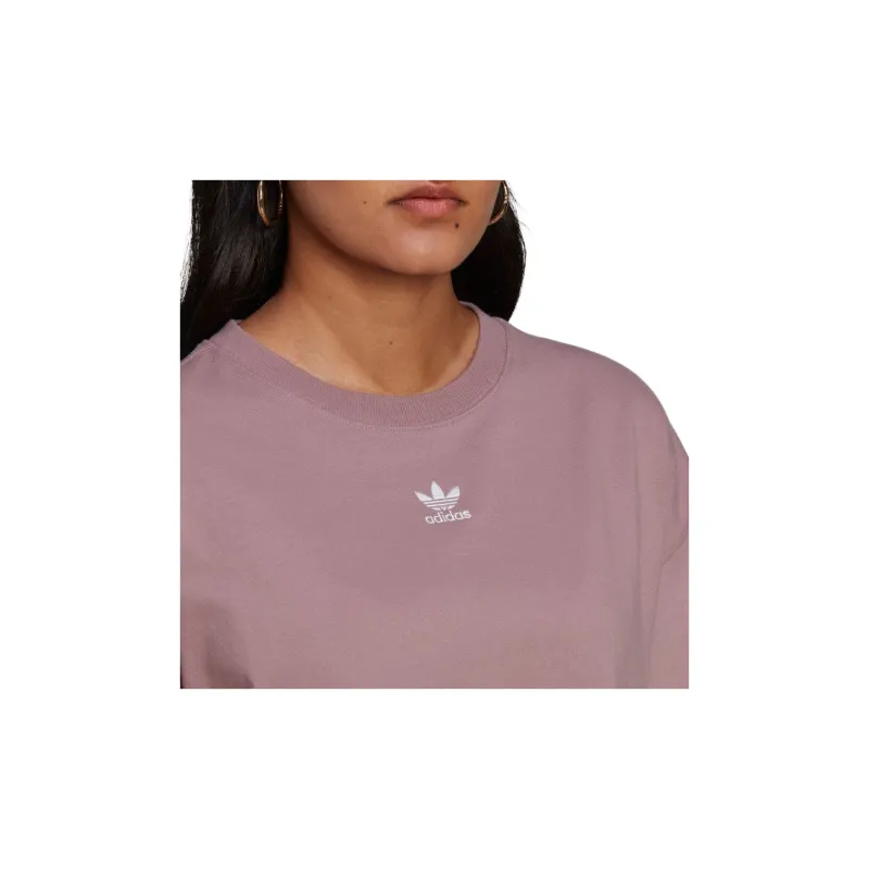 Adidas Drop Shoulder Sleeve T Shirt Women's Cameo Brown Japan Version-4